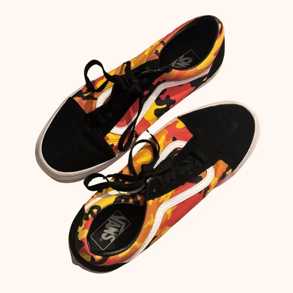 Vans Black and Red Camouflage Sneakers - Picture 1 of 1